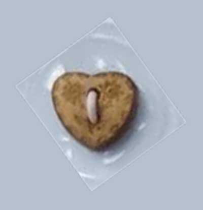 Terries Button 9mm S7672 Wooden Heart