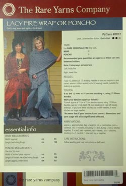 Lacy Fire Wrap/poncho Leaflet 0072