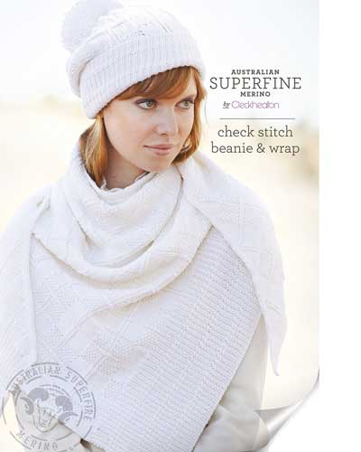 Check Stitch Beanie And Wrap 452