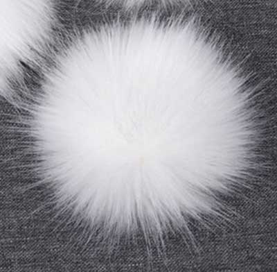 Faux Fur Pom Pom Cream 10cm