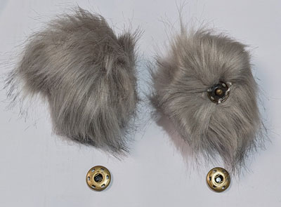 Faux Fur Pom Pom Brownish Grey 10cm