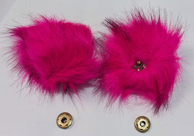 Faux Fur Pom Pom Rose 10cm